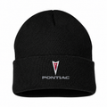 Men's Pontiac Beanie Hat — Black — clean front main