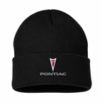 Men's Pontiac Beanie Hat — Black — clean front main