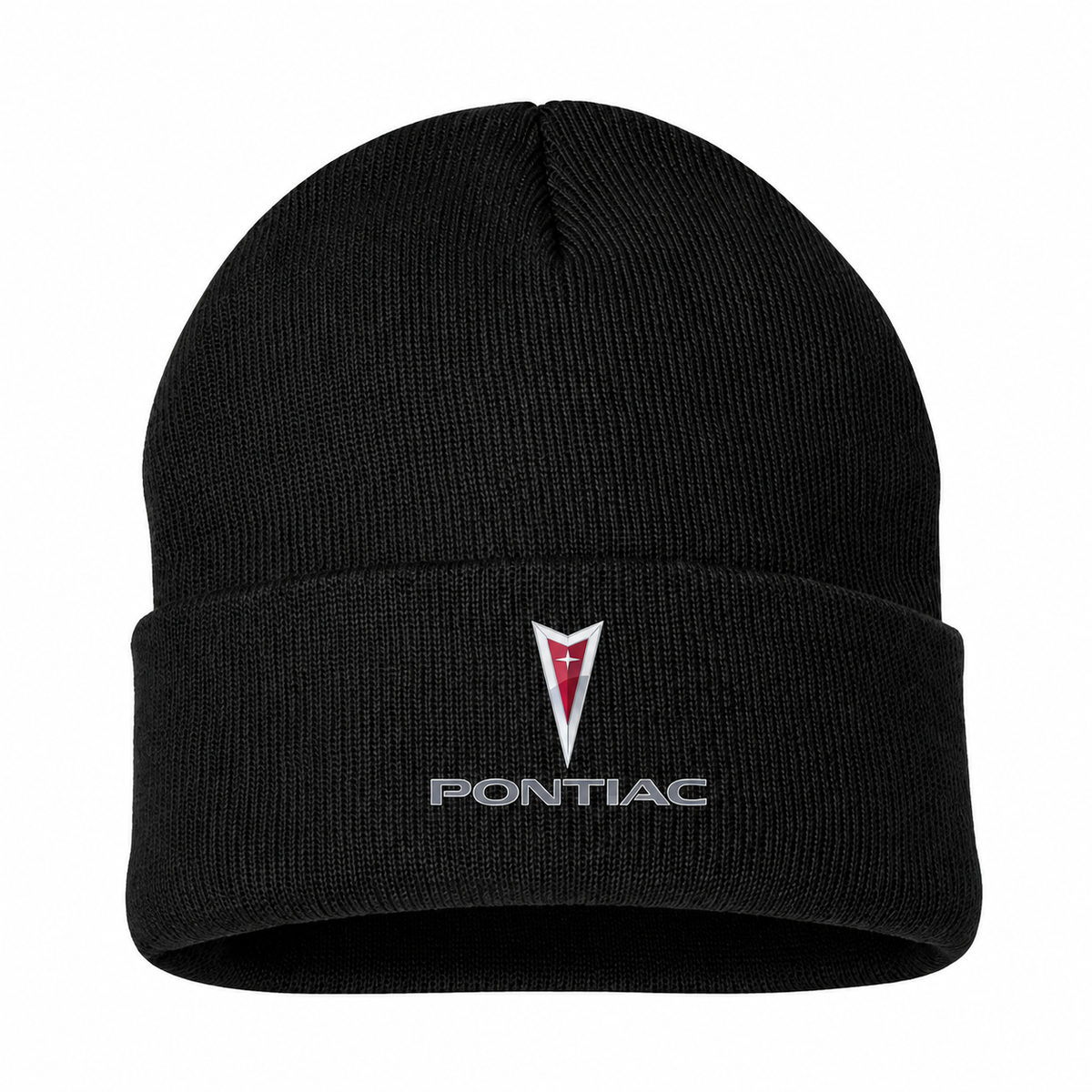 Men's Pontiac Beanie Hat — Black — clean front main