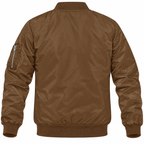 Pontiac brown bomber jacket back product view | color: brown |