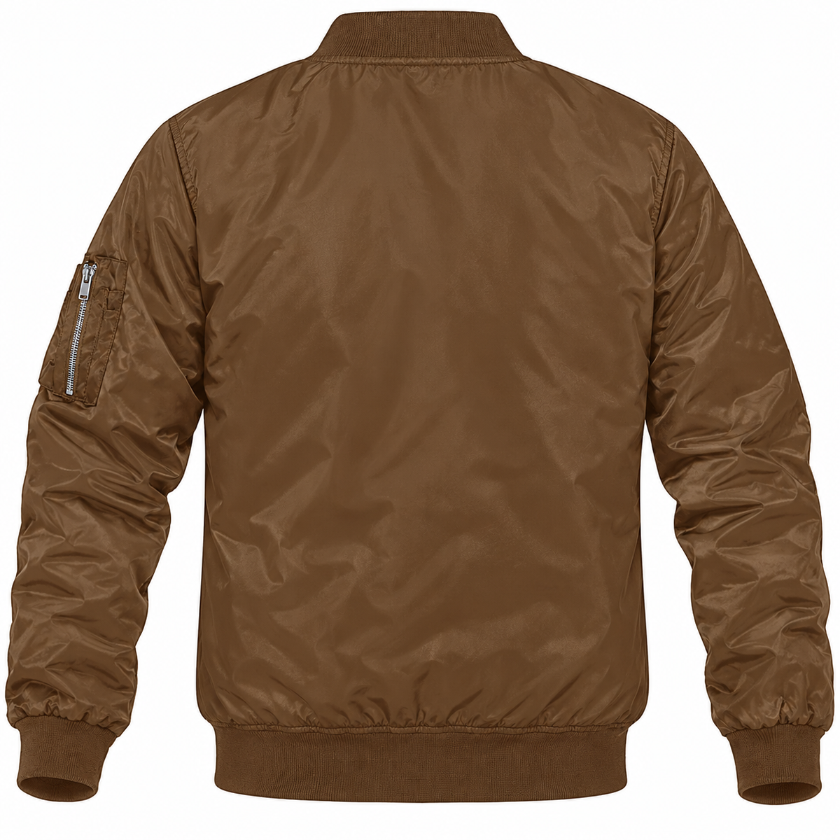 Pontiac brown bomber jacket back product view | color: brown |