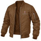 Pontiac brown bomber jacket angled product view | color: brown |
