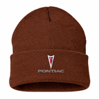 Men's Pontiac Beanie Hat — Brown — clean front main
