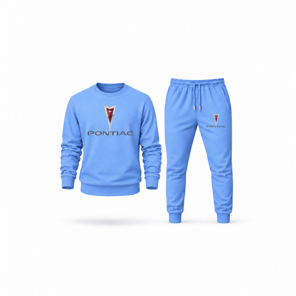 Men's Pontiac Sweatshirt Joggers Set | Color: Carolina Blue | Main