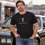 Men’s Pontiac Car Cotton T-Shirt | Color: Black | Image 2