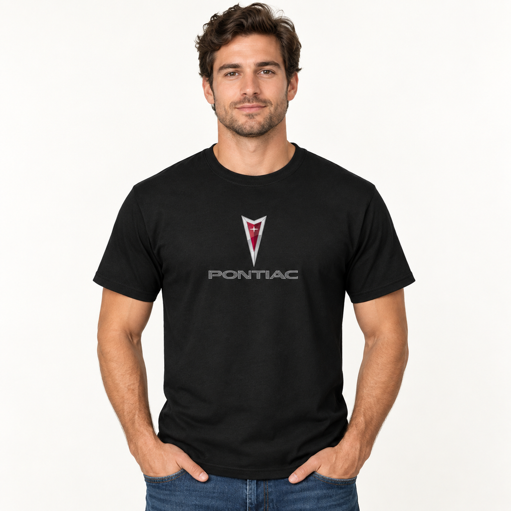 Men’s Pontiac Car Cotton T-Shirt | Color: Black | Image 3