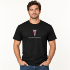 Men’s Pontiac Car Cotton T-Shirt | Color: Black | Image 3