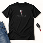 Men’s Pontiac Car Cotton T-Shirt | Color: Black | Image 4