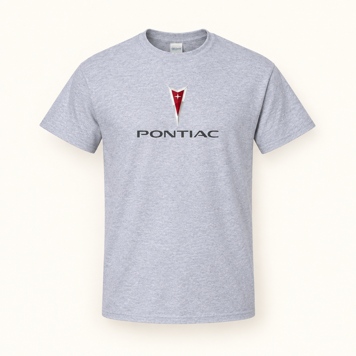 Men’s Pontiac Car Cotton T-Shirt | Color: Grey | Image 1