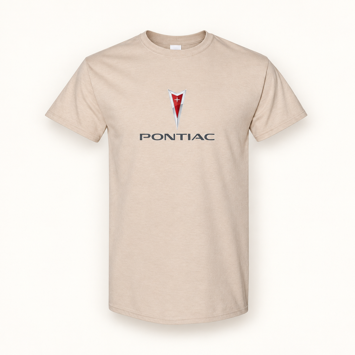 Men’s Pontiac Car Cotton T-Shirt | Color: Tan | Image 1
