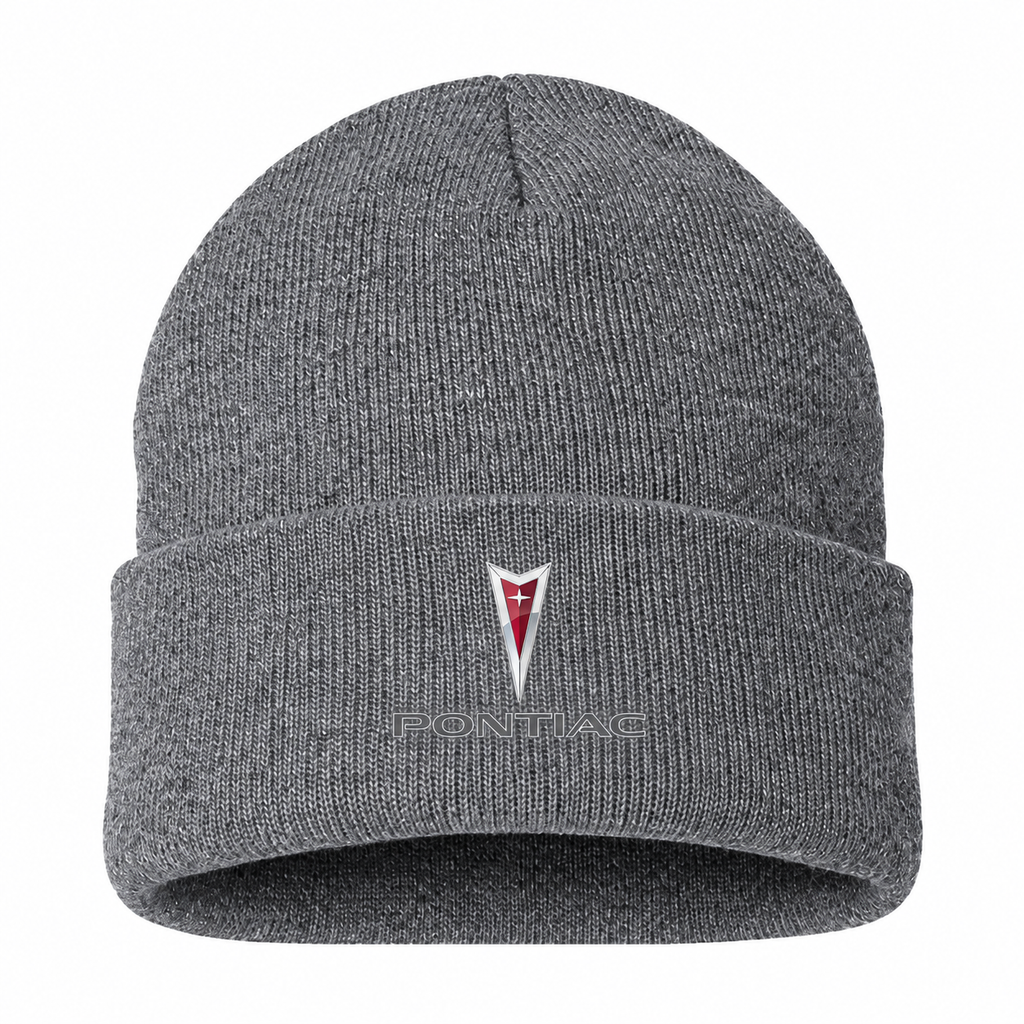 Men's Pontiac Beanie Hat — Gray — clean front main