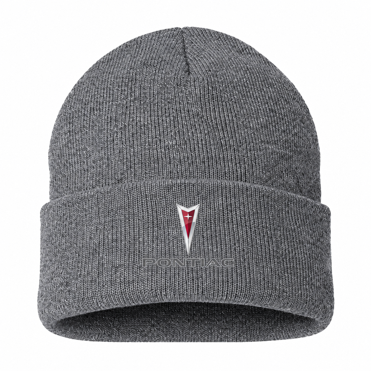 Men's Pontiac Beanie Hat — Gray — clean front main