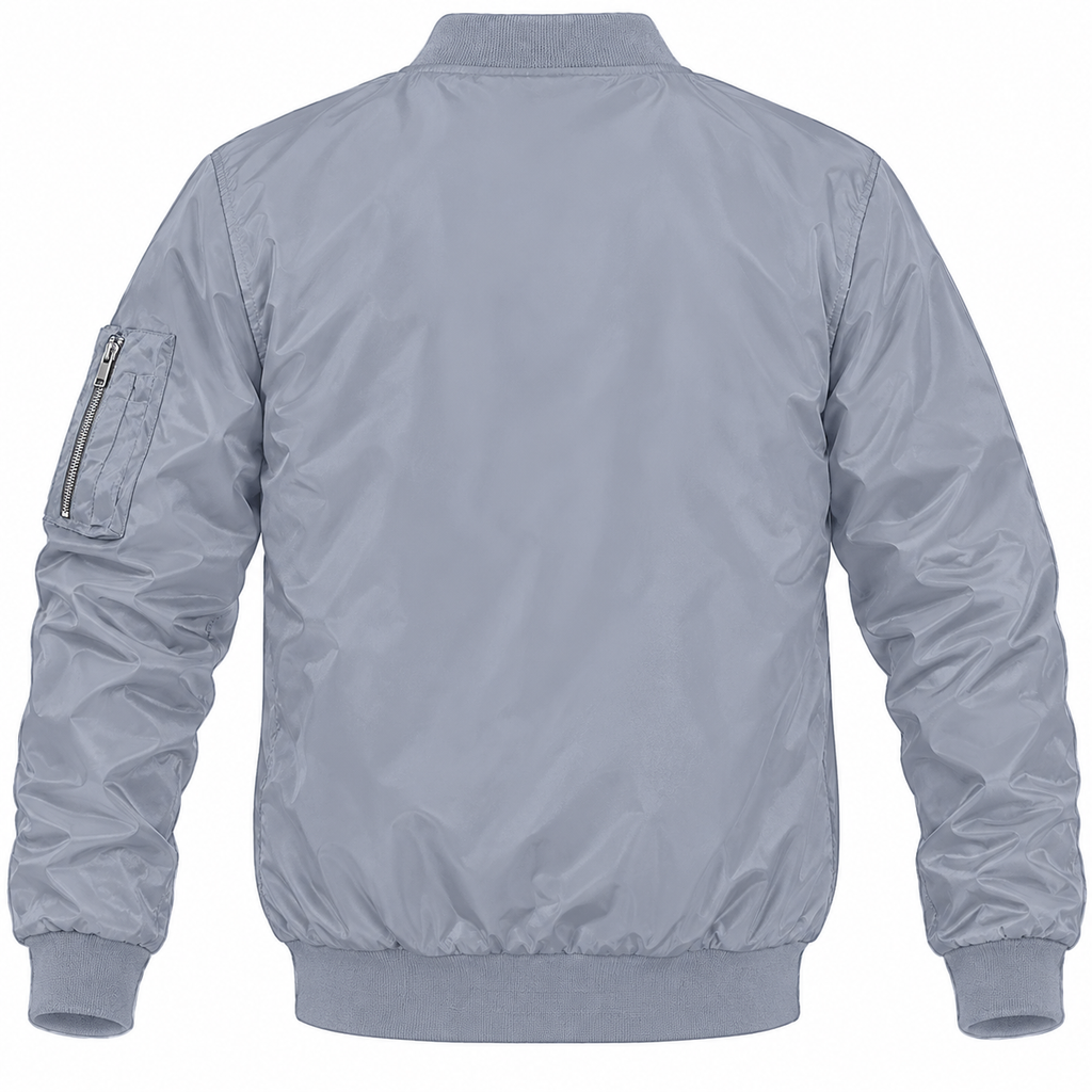 Pontiac grey bomber jacket back product view | color: grey |