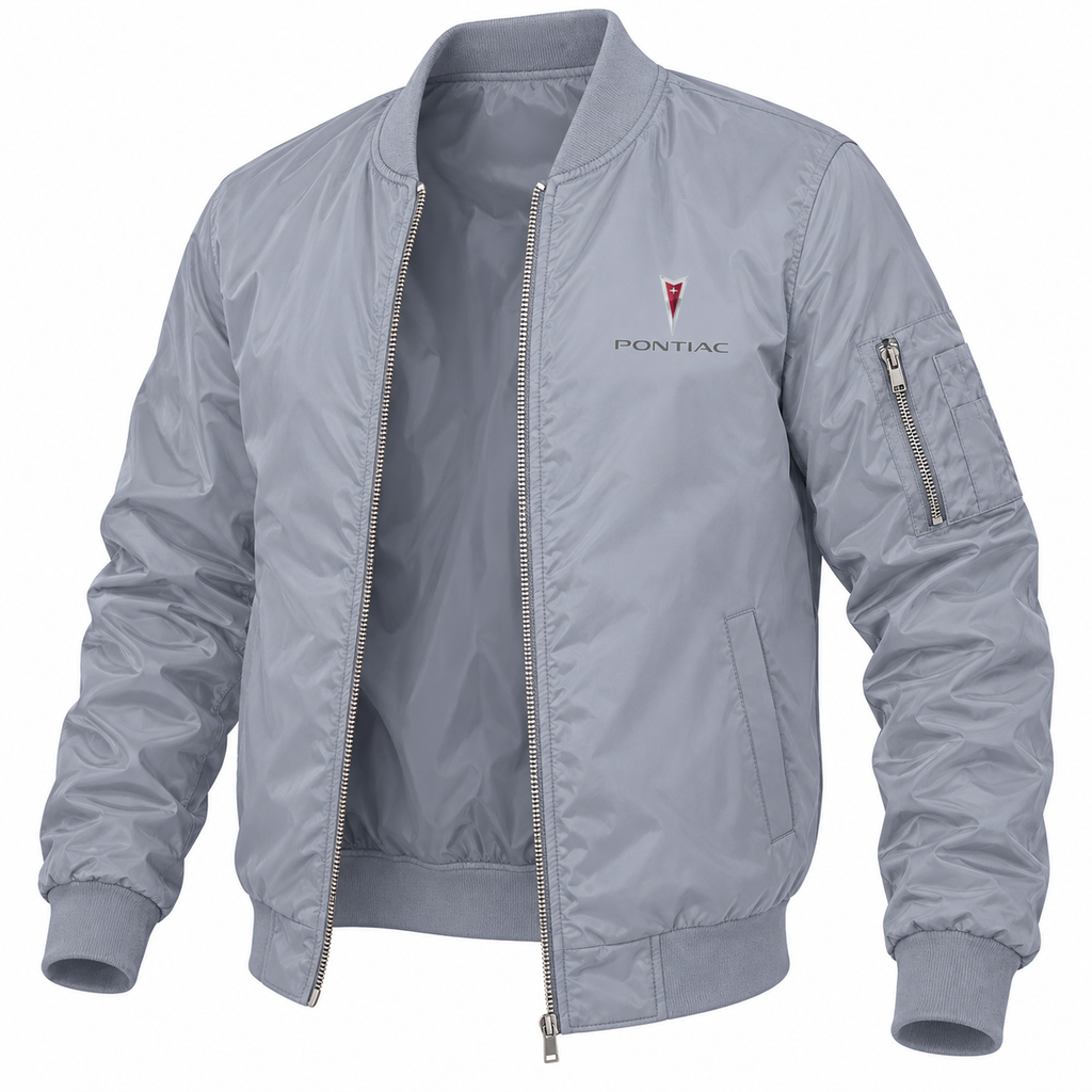 Pontiac grey bomber jacket angled product view | color: grey |
