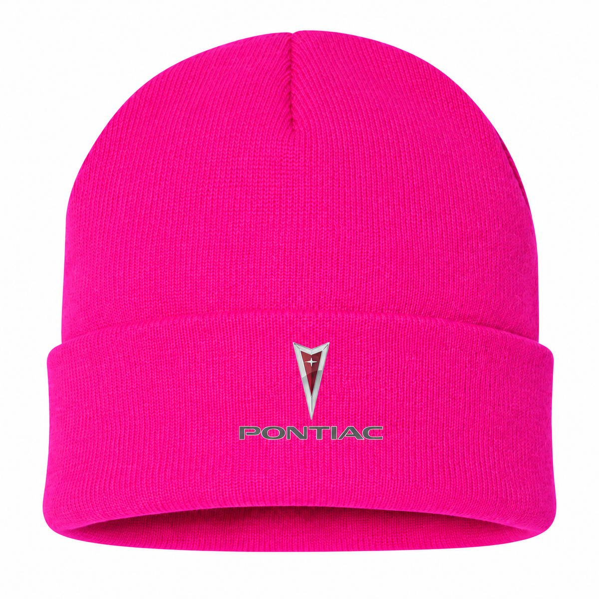 Men's Pontiac Beanie Hat — Hot Pink — clean front main