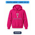 Pontiac - Youth Large Hoodie (Ages 10–12) | Color: Hot Pink