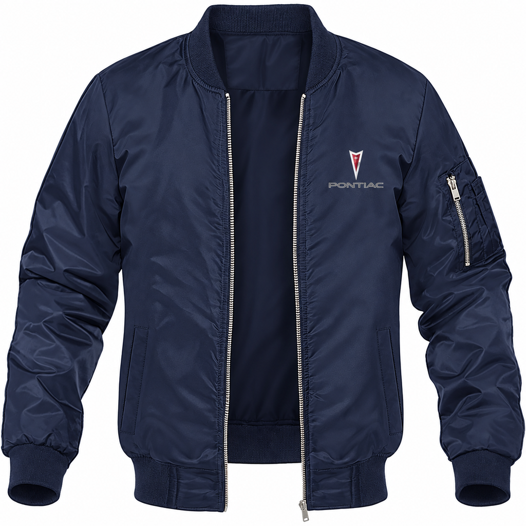 Pontiac navy bomber jacket front product photo | color: navy |