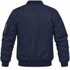 Pontiac navy bomber jacket back product view | color: navy |