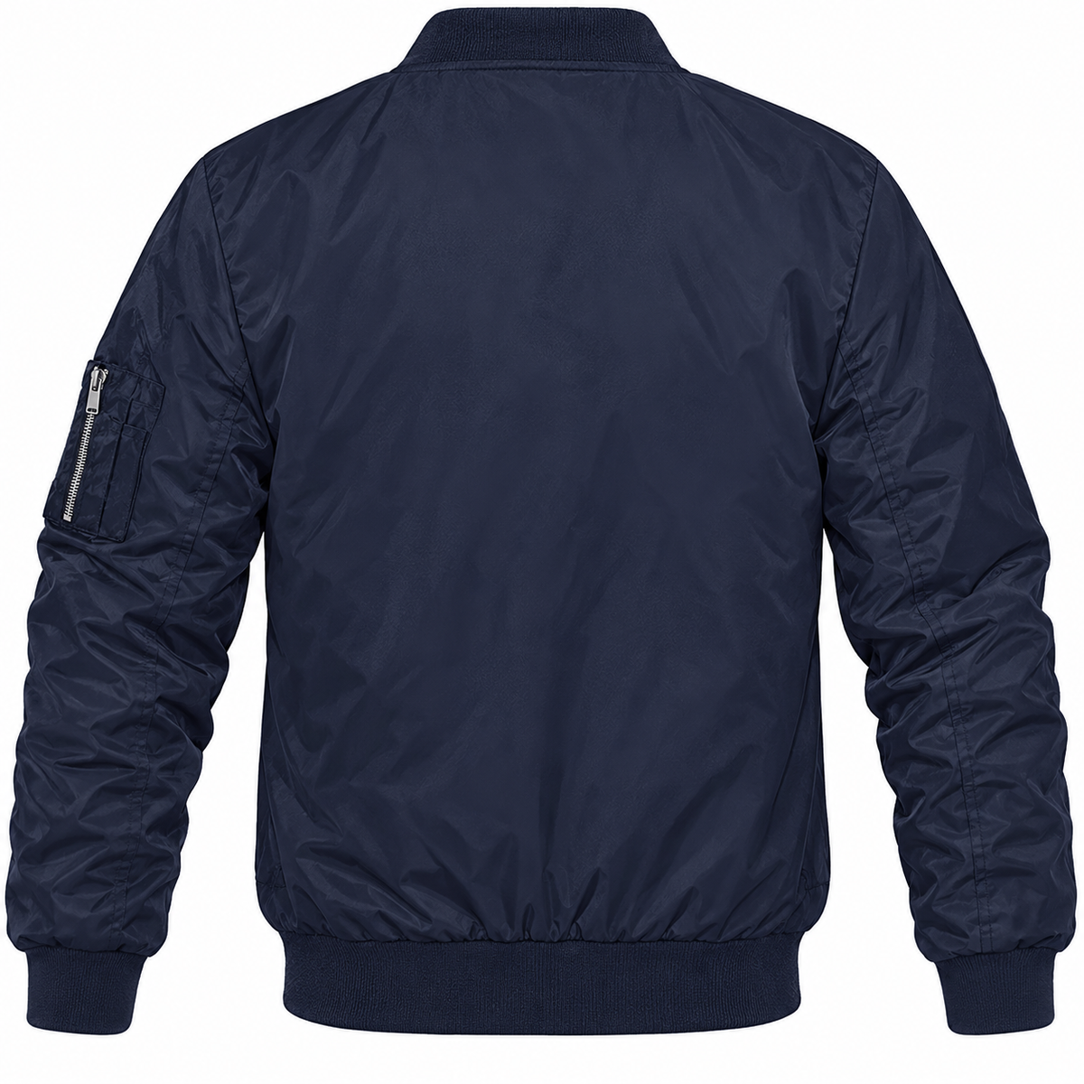 Pontiac navy bomber jacket back product view | color: navy |
