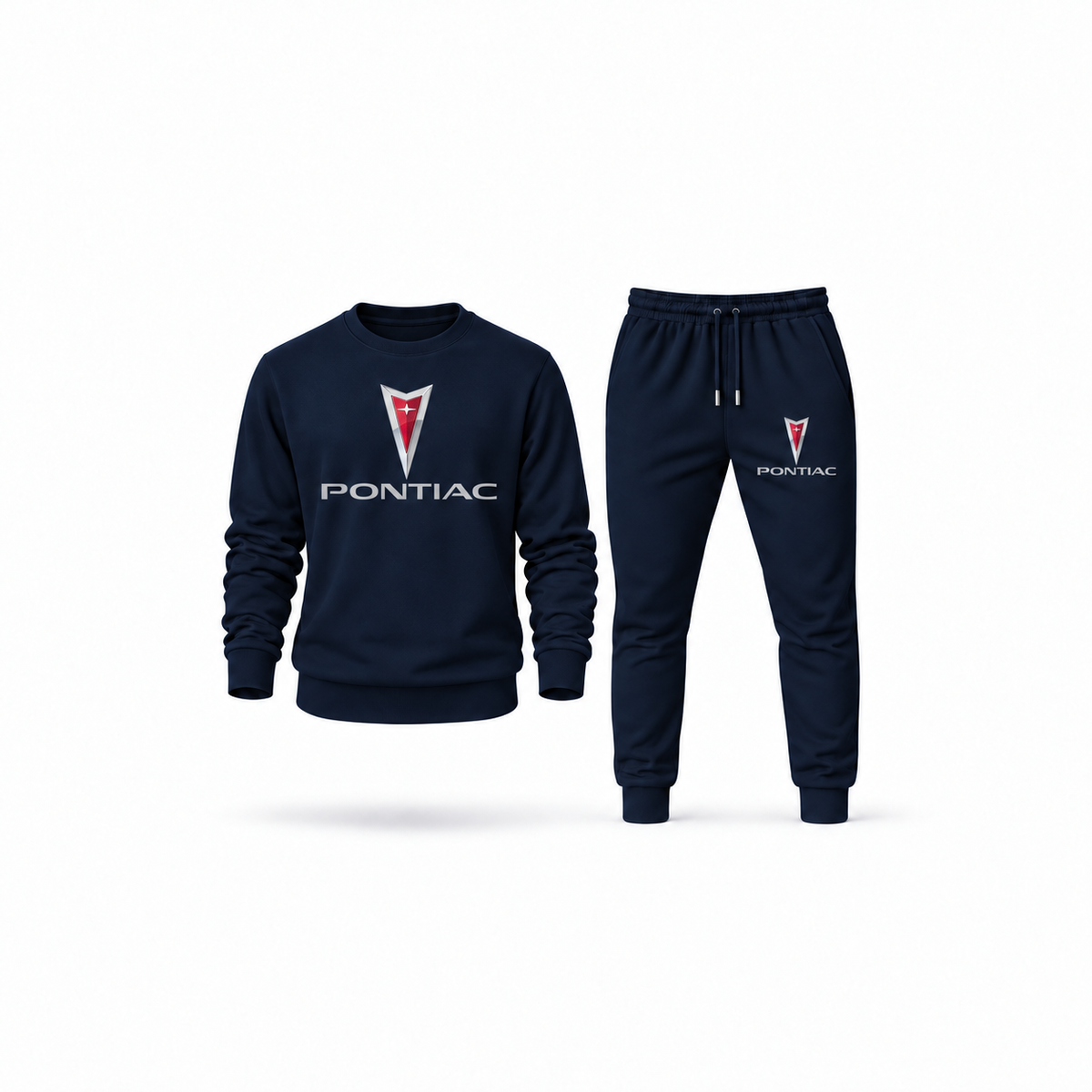 Men's Pontiac Sweatshirt Joggers Set | Color: Navy | Main