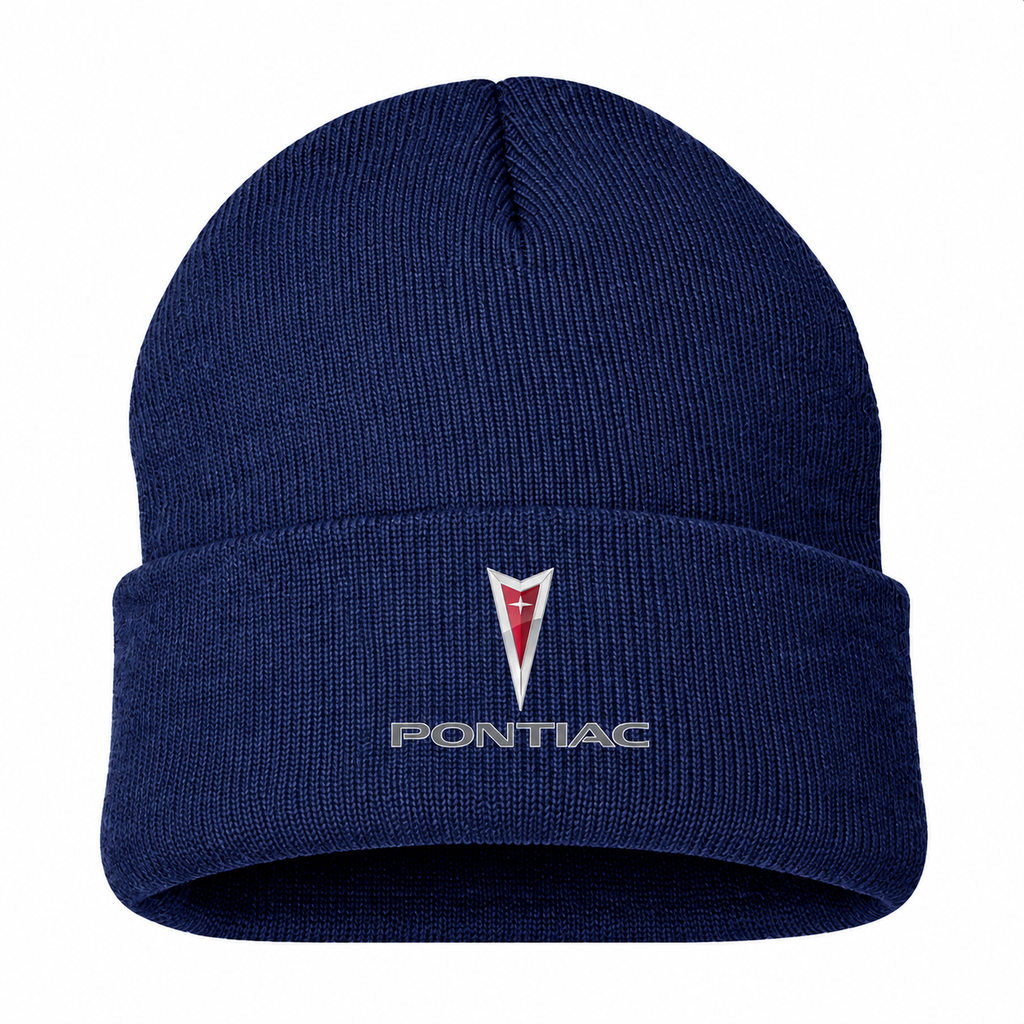 Men's Pontiac Beanie Hat — Navy — clean front main