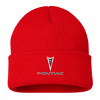 Men's Pontiac Beanie Hat — Red — clean front main