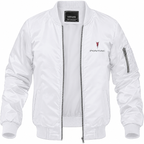 Pontiac white bomber jacket front product photo | color: white |
