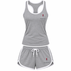 Women's Pontiac tanktop and shorts set Grey front