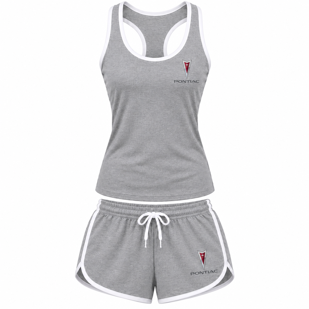 Women's Pontiac tanktop and shorts set Grey front