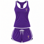 Women's Pontiac tanktop and shorts set Purple front