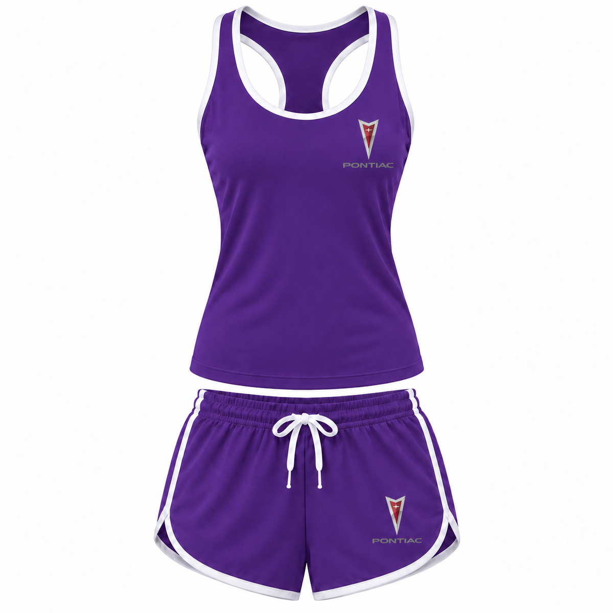 Women's Pontiac tanktop and shorts set Purple front