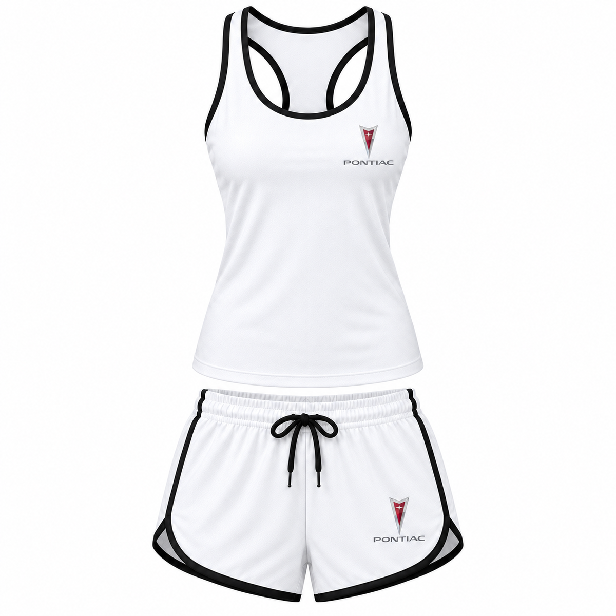 Women's Pontiac tanktop and shorts set White front