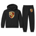 Porsche youth hoodie jogger set, Black, Youth Large ages 10–12