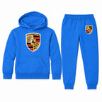 Porsche youth hoodie jogger set, Blue, Youth Large ages 10–12