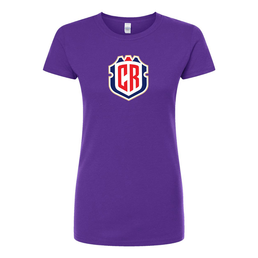 Women's Costa Rica National Soccer Team Round Neck T-Shirt