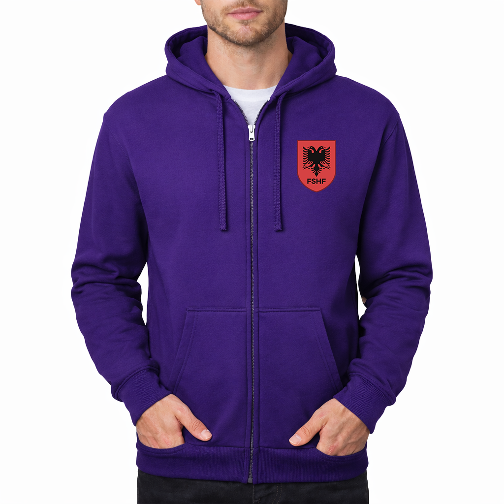 Men's Albania National Soccer Team Zipper Hoodie