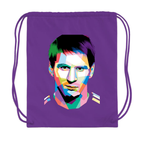 Lionel Messi Face Art SoccerDrawstring Bag