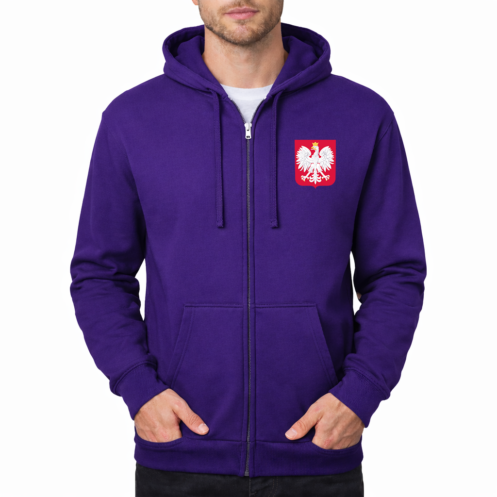 Men's Poland National Soccer Team Zipper Hoodie