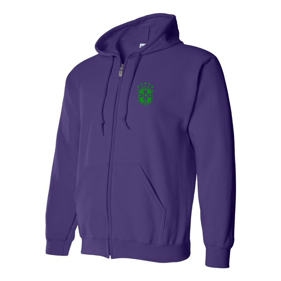 Men's Brazil Soccer Zipper Hoodie
