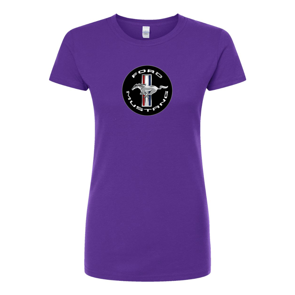 Women’s Ford Mustang Motorsport Car Round Neck T-Shirt