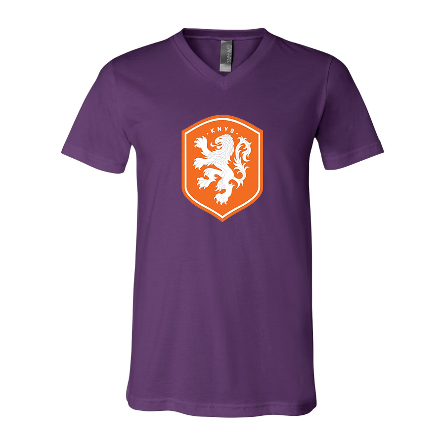 Men’s  Netherlands National Soccer Team  - BELLA + CANVAS - Jersey V-Neck Tee - 3005