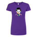 Women's Lionel Messi Face Art Soccer Round Neck T-Shirt