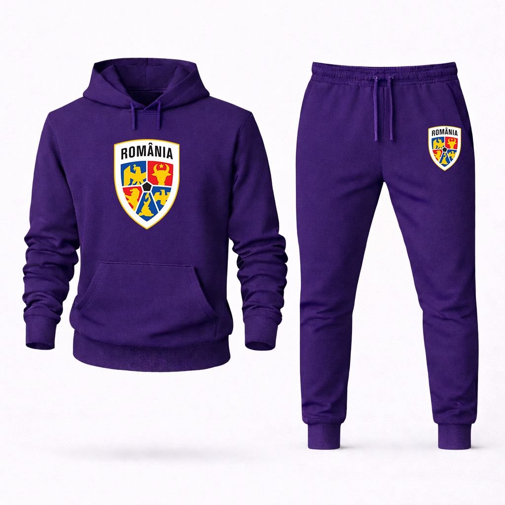 Men's Romania National Soccer Team Hoodie Joggers Set