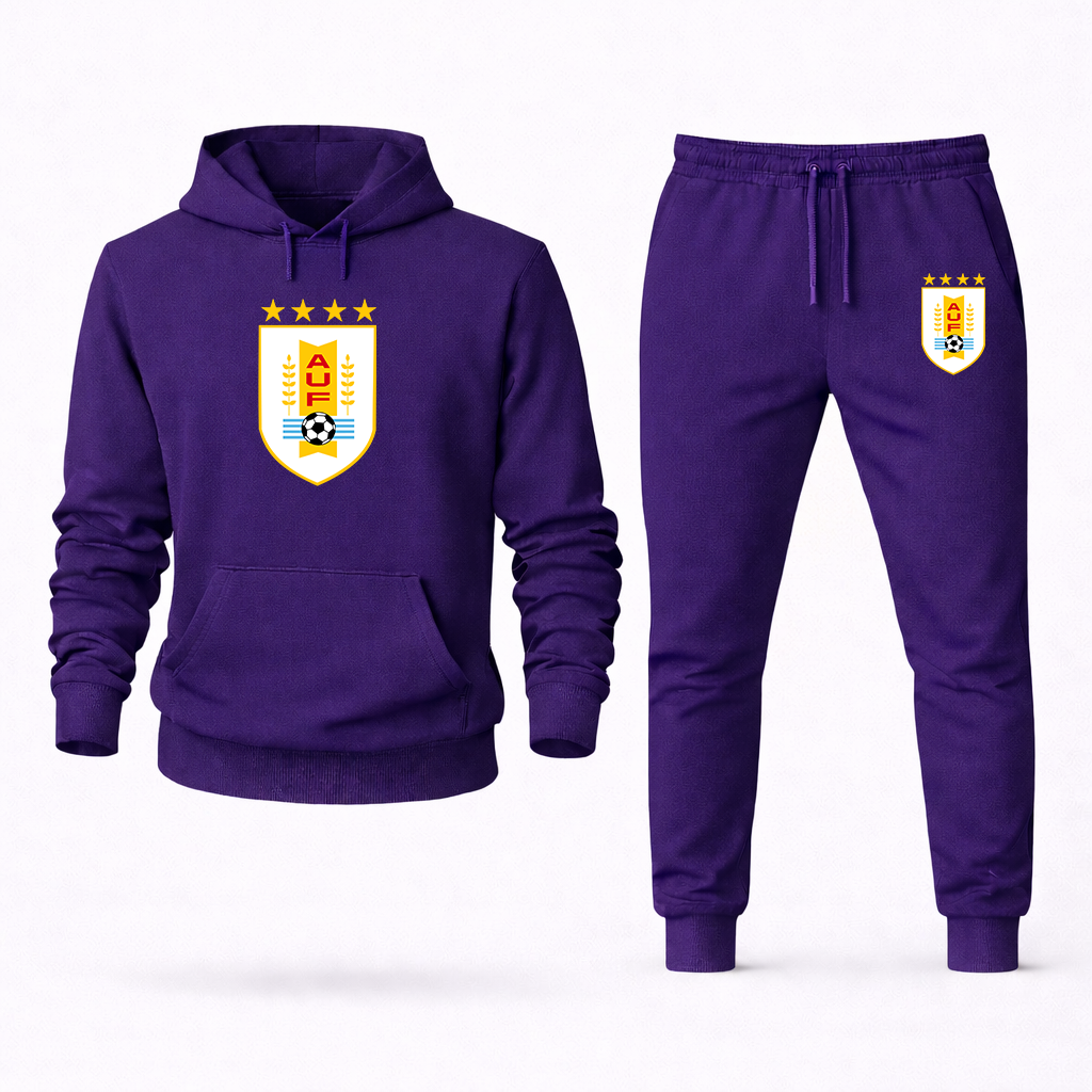 Men's Uruguay National Soccer Team Hoodie Joggers Set