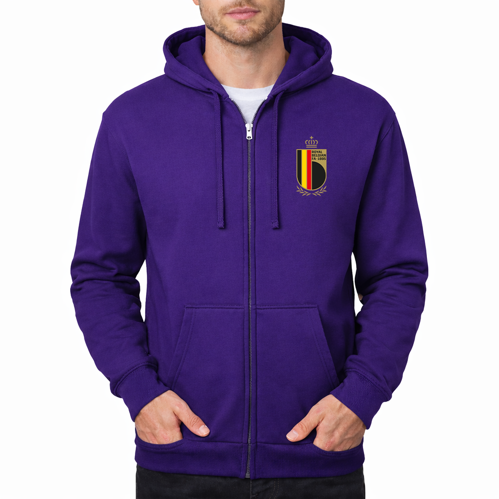 Men's Belgium National Soccer Team Zipper Hoodie