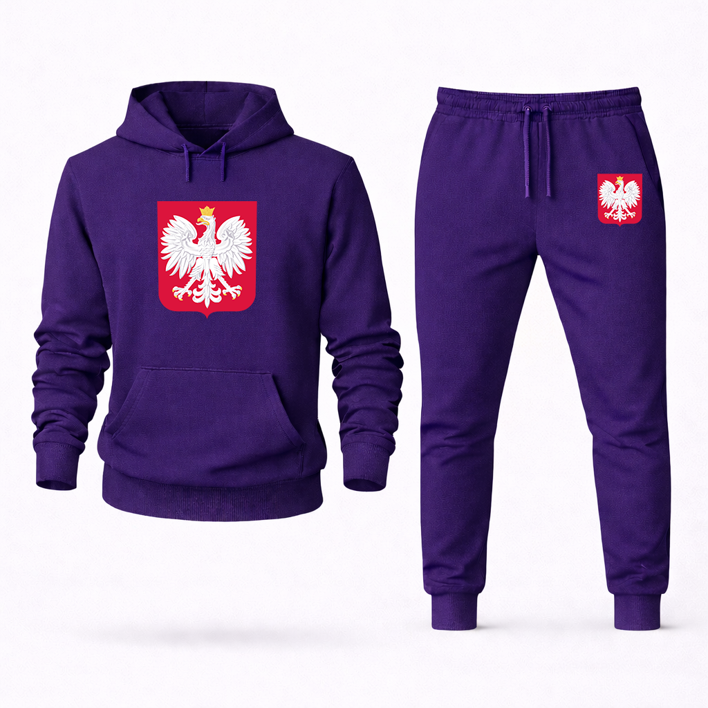 Men's Poland National Soccer Team Hoodie Joggers Set