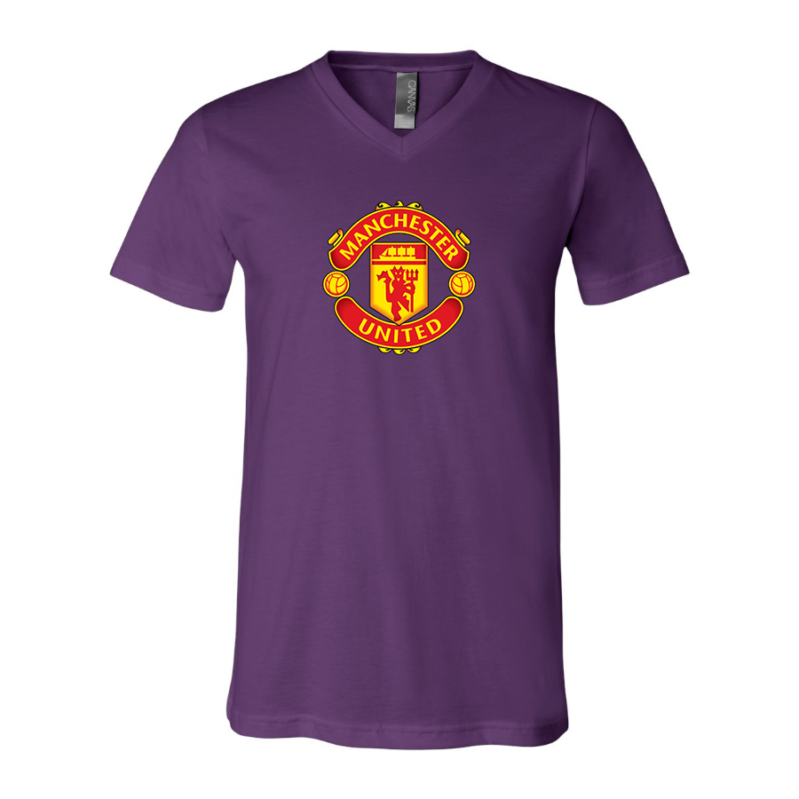 Men’s  Manchester United Soccer - BELLA + CANVAS - Jersey V-Neck Tee - 3005