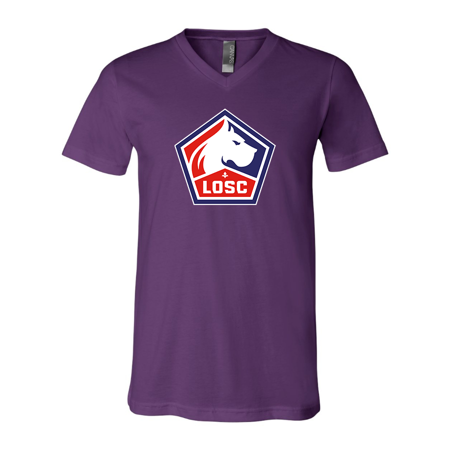 Men’s  Lille Olympique FC - BELLA + CANVAS - Jersey V-Neck Tee - 3005