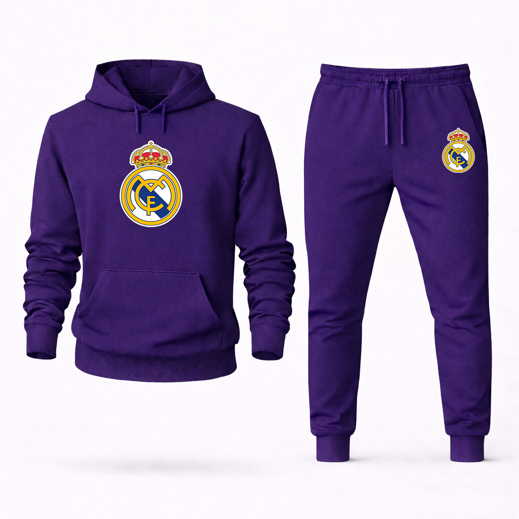 Men’s Real Madrid Soccer Logo Hoodie Joggers Set