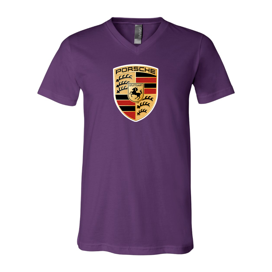Men’s Porsche Car - BELLA + CANVAS - Jersey V-Neck Tee - 3005